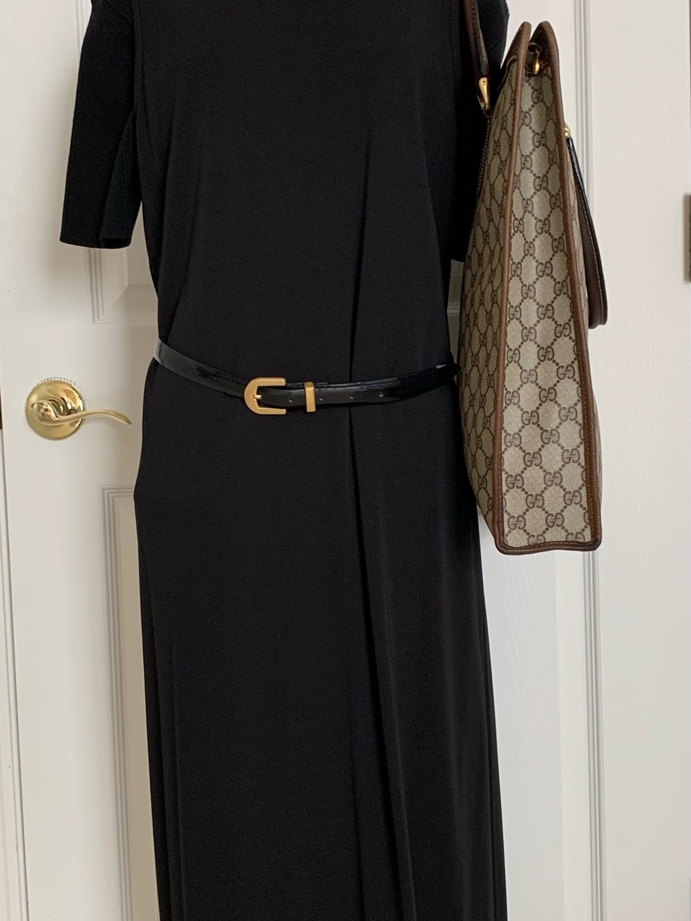 Vintage Gucci Monogram Canvas Sherry Line Tote with red gucci dust bag - Picture 2 of 16